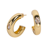 Oval Gem Hoops