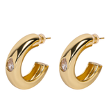 Oval Gem Hoops